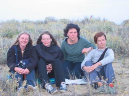 Ulrike, Bettina, Silke und Petra auf der D�ne